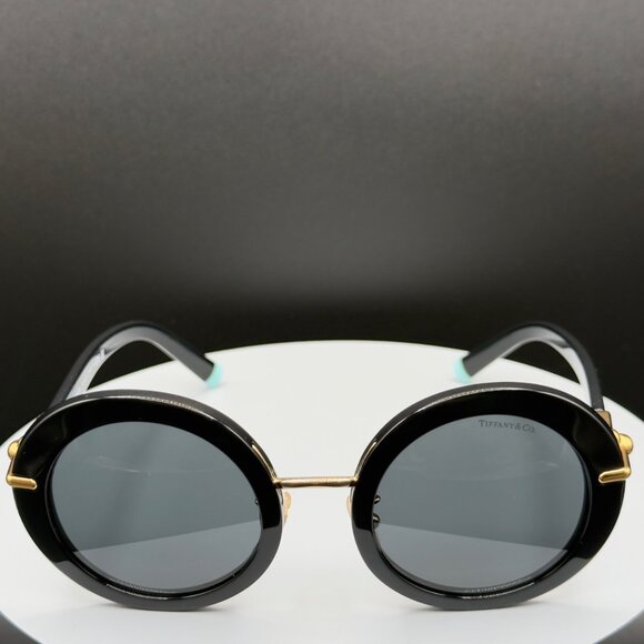 Tiffany & Co TF 4201 8001/S4 Black Round Sunglasses Grey Lens 50 24 140 SCRATCH main image 4